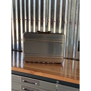 Halliburton Aluminum Briefcase / Hard Case – Vintage Silver Industrial Travel